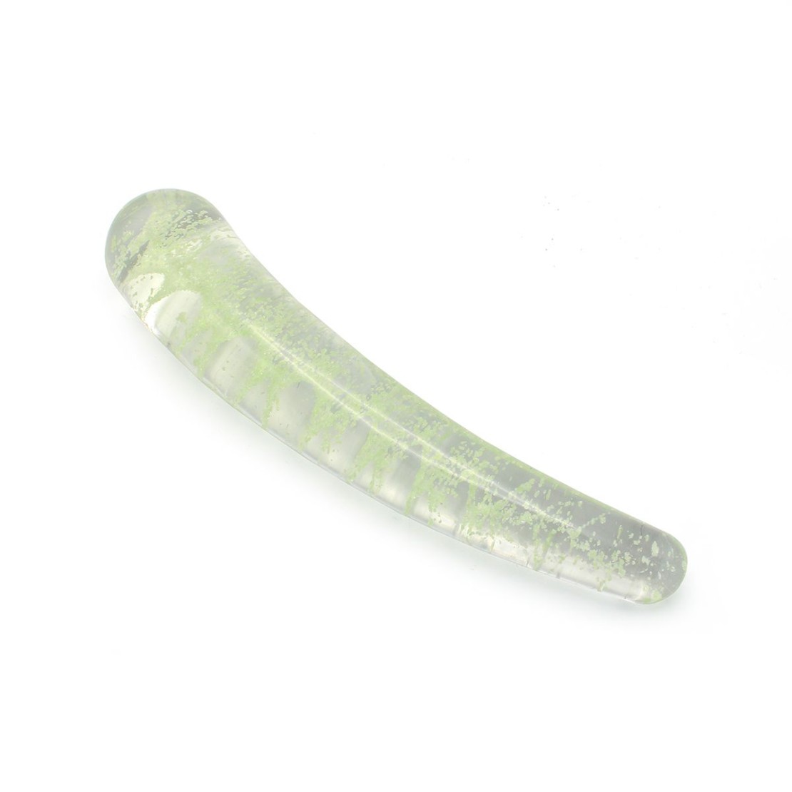 DILDO LISCIO CURVO IN VETRO SEX TOY GLOW IN THE...