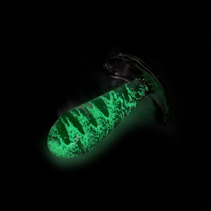 PLUGA ANALE IN VETRO SEX TOY UNISEX GLOW IN THE DARK 2