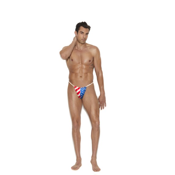 COSTUME MARE SEXY PER UOMO STRING FILETTO CON BANDIERA AMERICANA