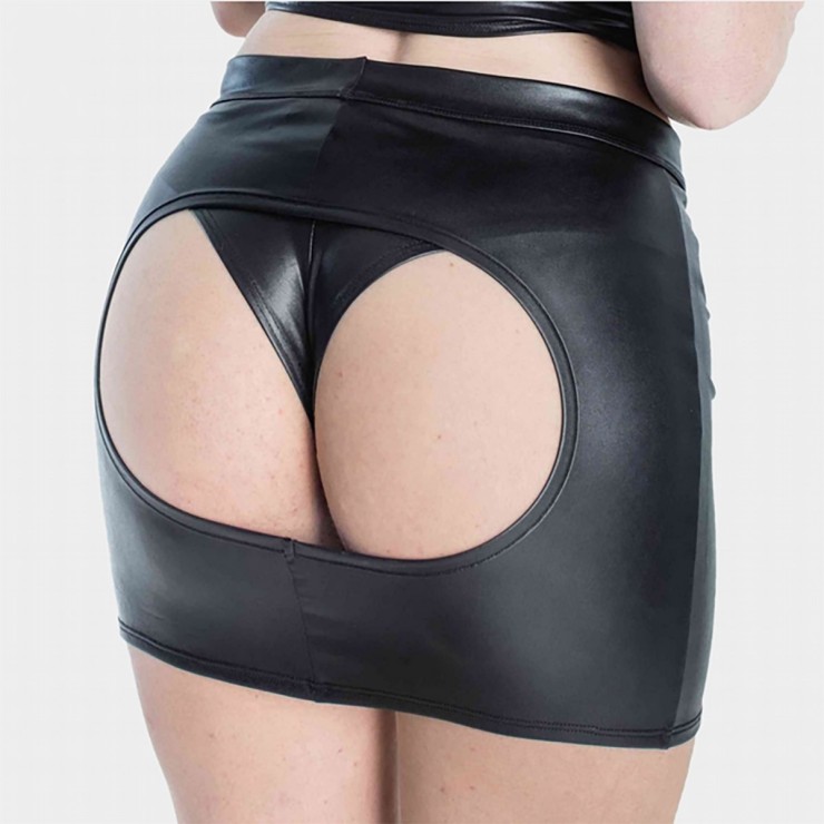 MINI GONNA SEXY PER DONNA CON SEDERE SCOPERTO IN SPANDEX...