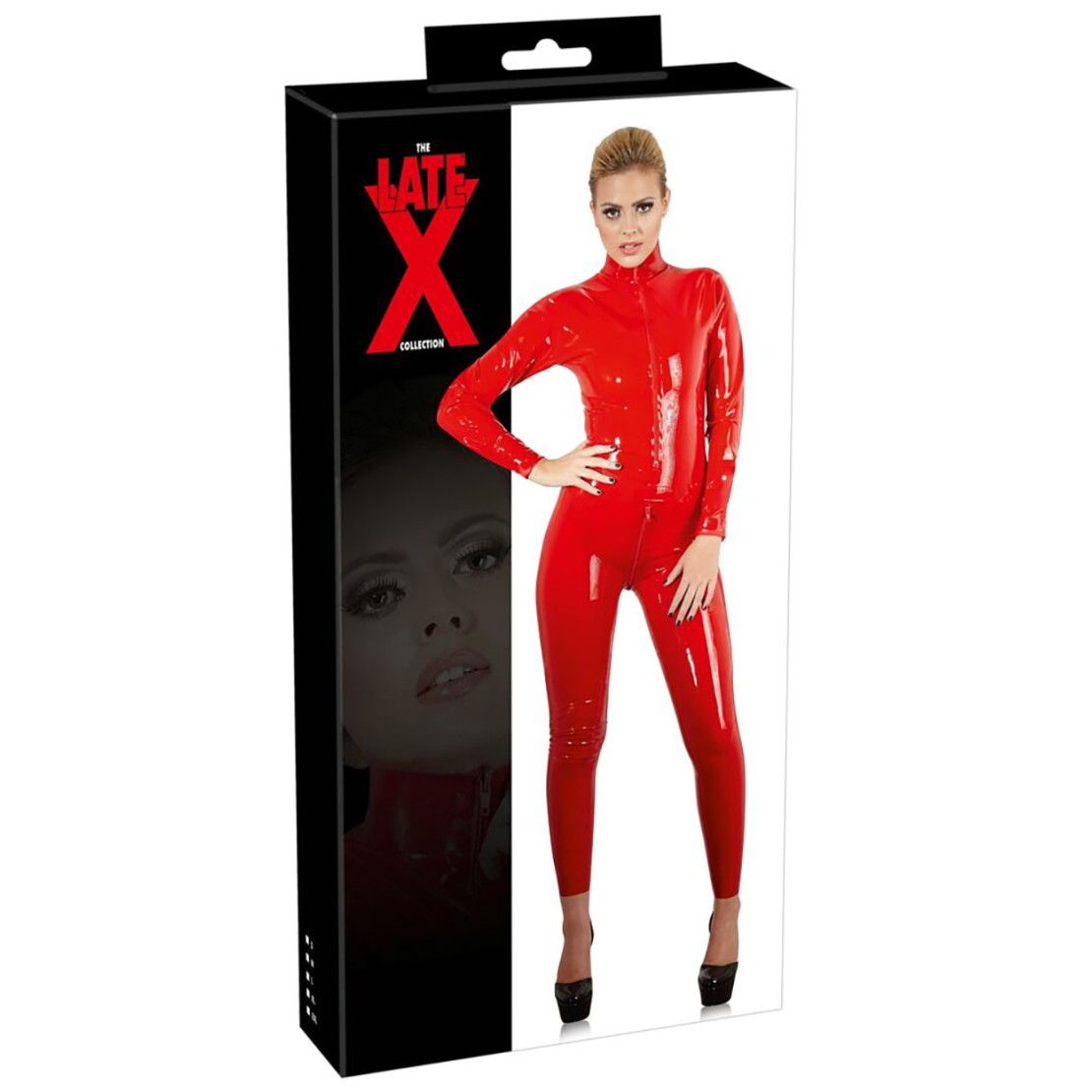 TUTA IN LATEX ROSSO SEXY PER DONNA CON VARIE...