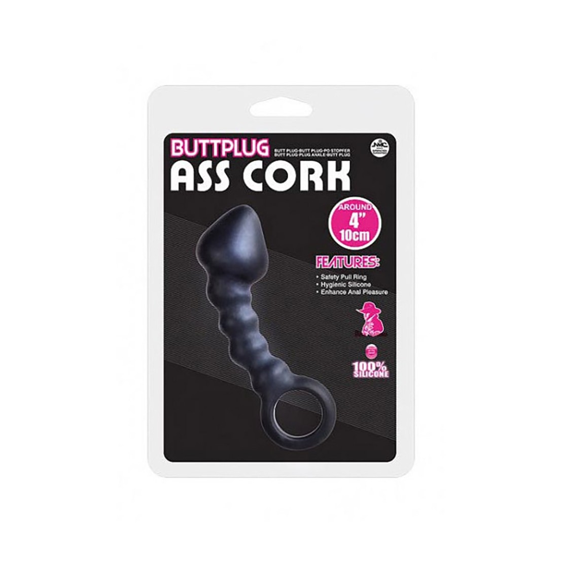 DILDO ANALE IN SILICONE NERO ASS CORK