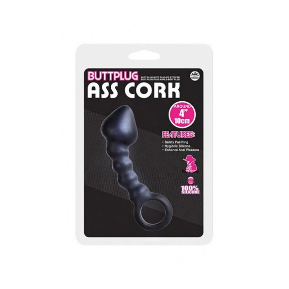 DILDO ANALE IN SILICONE NERO ASS CORK