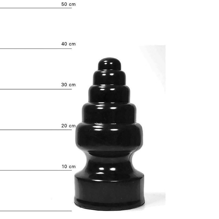 TAPPO ANALE ALL BLACK A CONO CON GRADINI NERO 27 CM