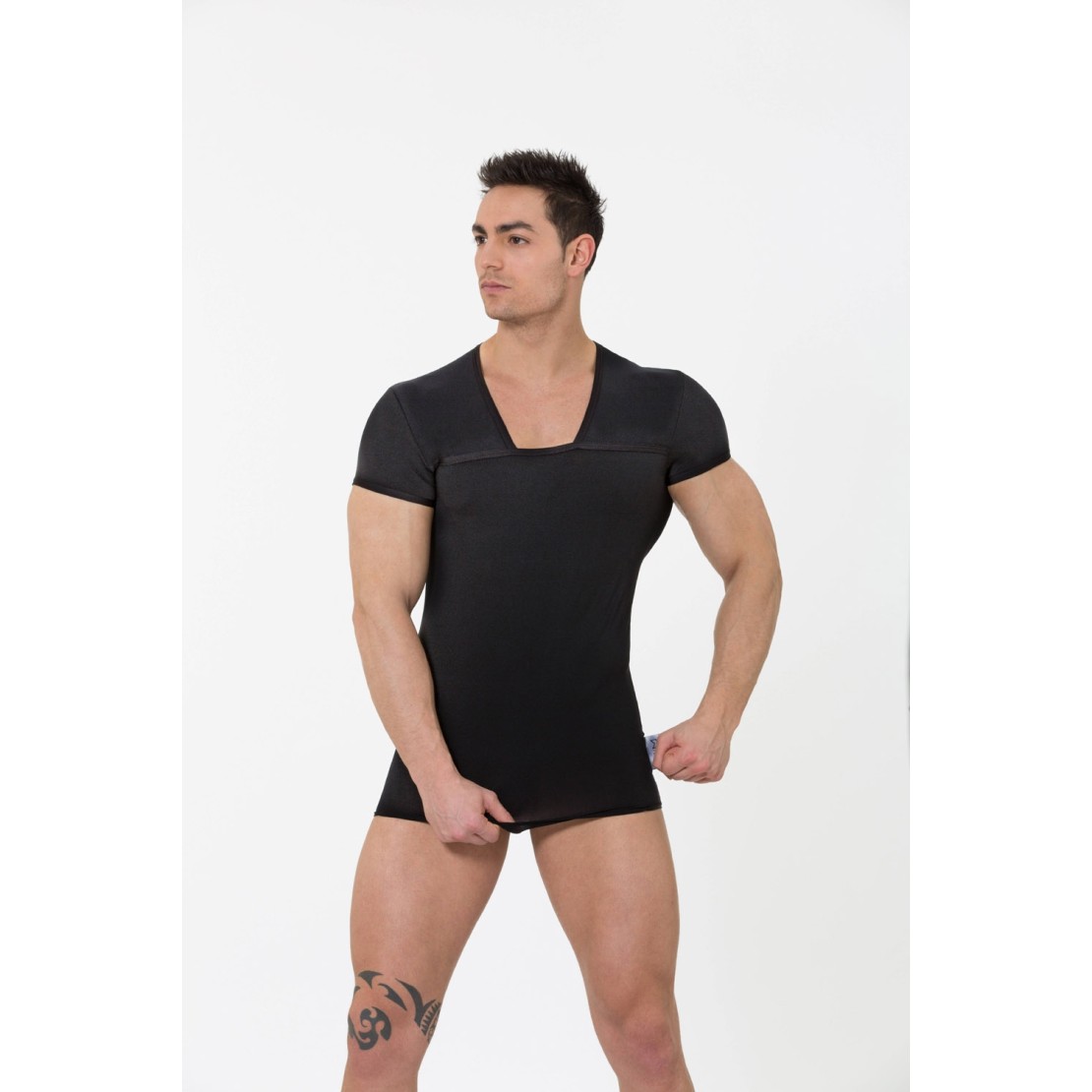 MAGLIETTA INTIMA UOMO ELASTICIZZATA NERA EROS...