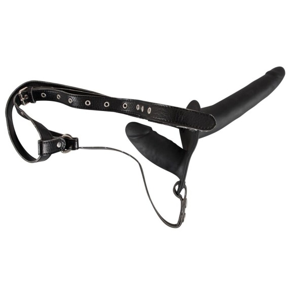 STRAP ON PER DONNA CON CINGHI E E PICCOLO FALLO NERO IN SILICONE