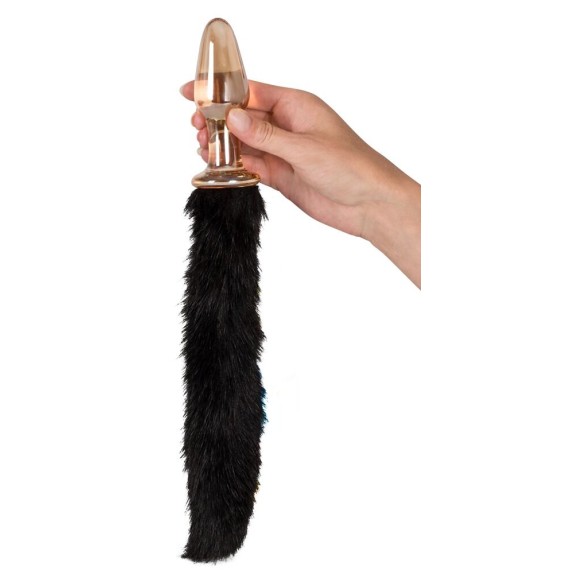 TAPPO ANALE IN VETRO SEX TOY CON CODA GLAS-PLUG