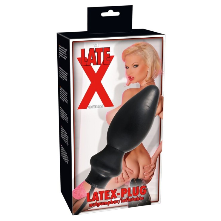 TAPPO ANALE IN LATEX GONFIABILE NERO