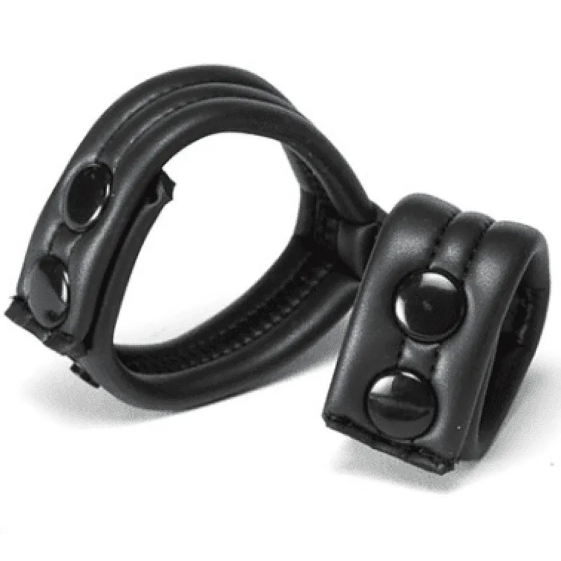 ANELLO DOPPIO PER PENE  IN NEOPRENE NERO CON...