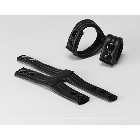 ANELLO DOPPIO PER PENE  IN NEOPRENE NERO CON BOTTONI