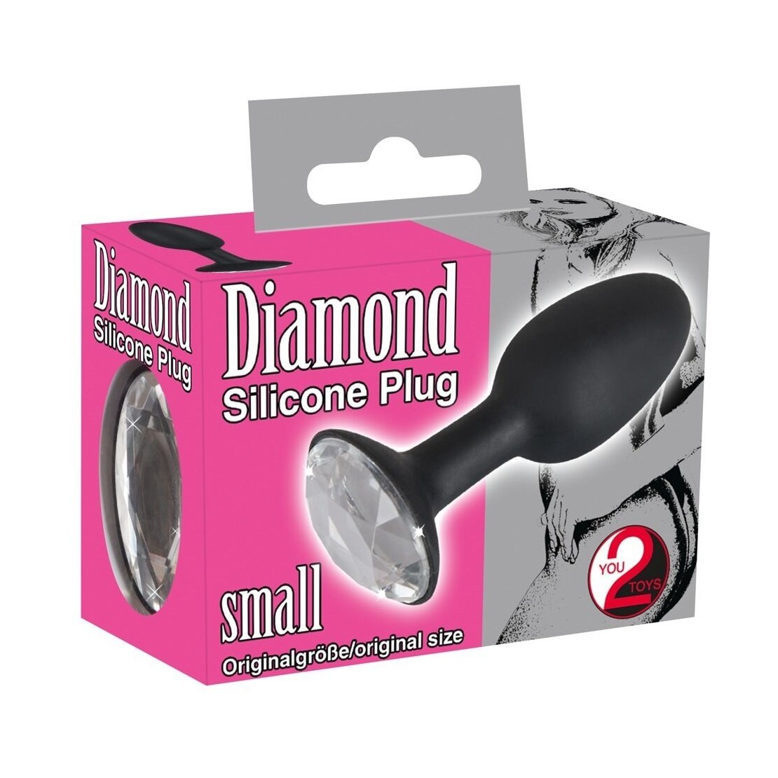 BUTT PLUG DIAMOND IN SILICONE NERO CON PIETRA...
