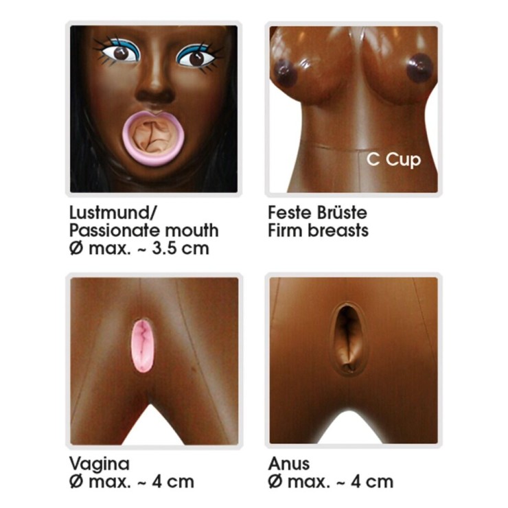 BAMBOLA GONFIABILE PELLE SCURA TYRA 2
