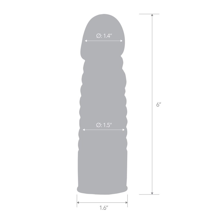 GUAINA PROLUNGA PER IL PENE CON RILIEVI ESTERNI RIBBED... 2