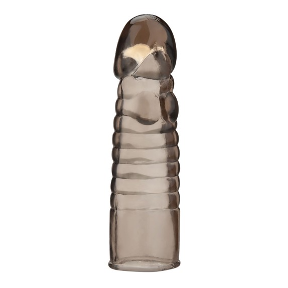 GUAINA PROLUNGA PER IL PENE CON RILIEVI ESTERNI RIBBED REALISTIC 15 CM