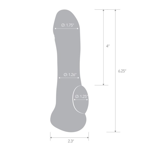 GUAINA TRASPARENTE PER IL PENE CON ANELLO PER TESTICOLI 16 CM