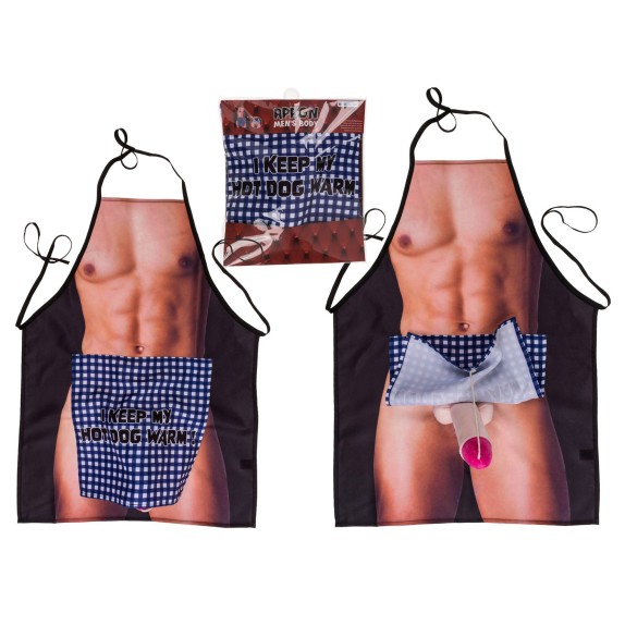 GREMBIULE SEXY SCHERZOSO PER UOMO CON PENE IN PELUCHES GADGET