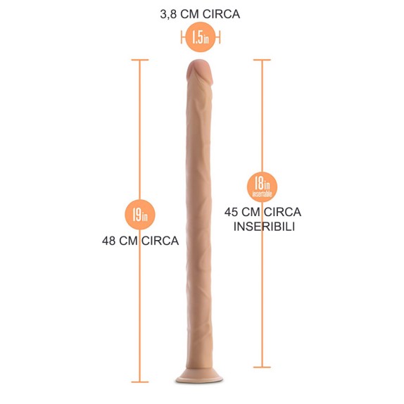 FALLO REALISTICO LUNGO 48 CM CON VENTOSA PER PENETRAZIONI PROFONDE