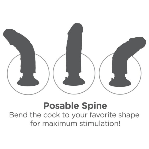 SEX TOY KING COCK REALISTICO CON VENTOSA E TESTICOLI FLESSIBILE 10 INCH