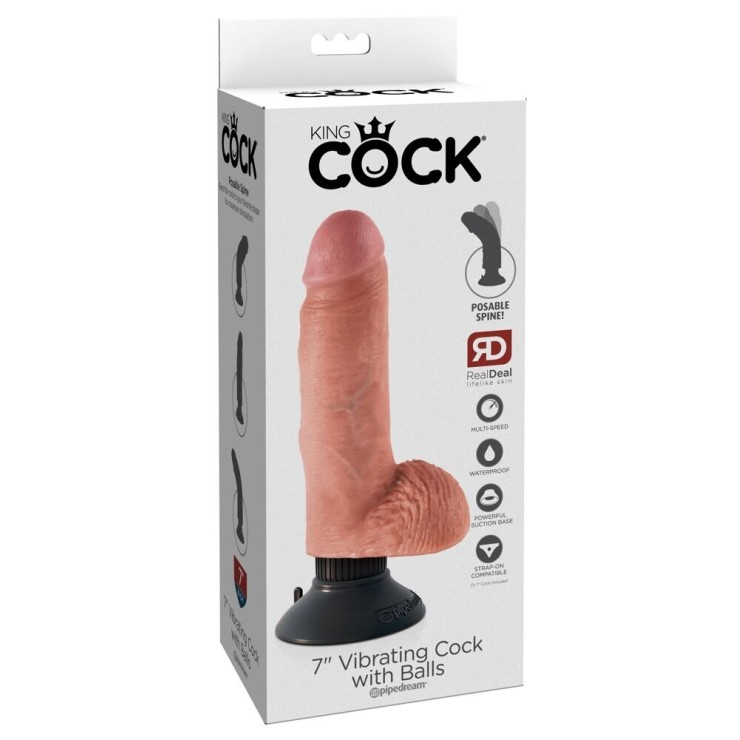 SEX TOY KING COCK REALISTICO CON VENTOSA E TESTICOLI...