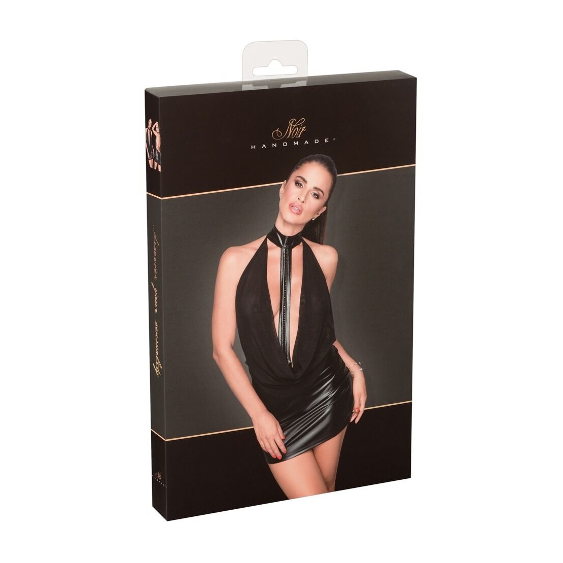 ABITO CORTO WETLOOK SEXY PER DONNA SCOLLATO CON...