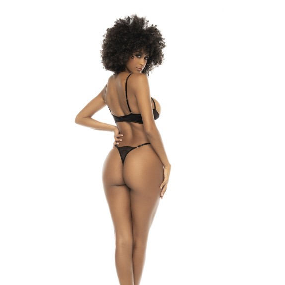 COMPLETO INTIMO SEXY SET 2 PEZZI DONNA IN PIZZO CON COPPA APERTA