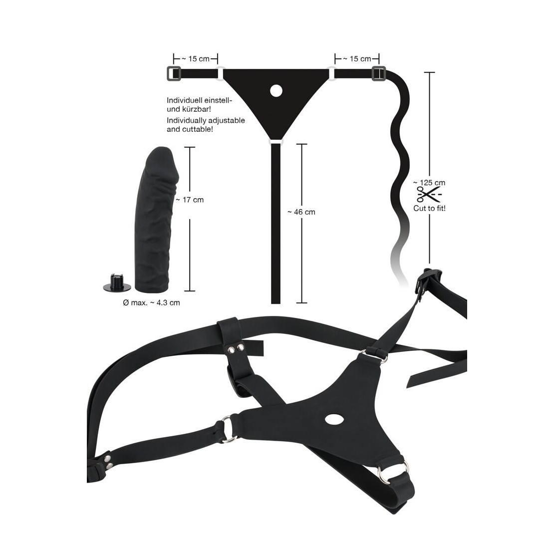 PROTESI CON MUTANDINA NERA CON FALLO IN SILICONE
