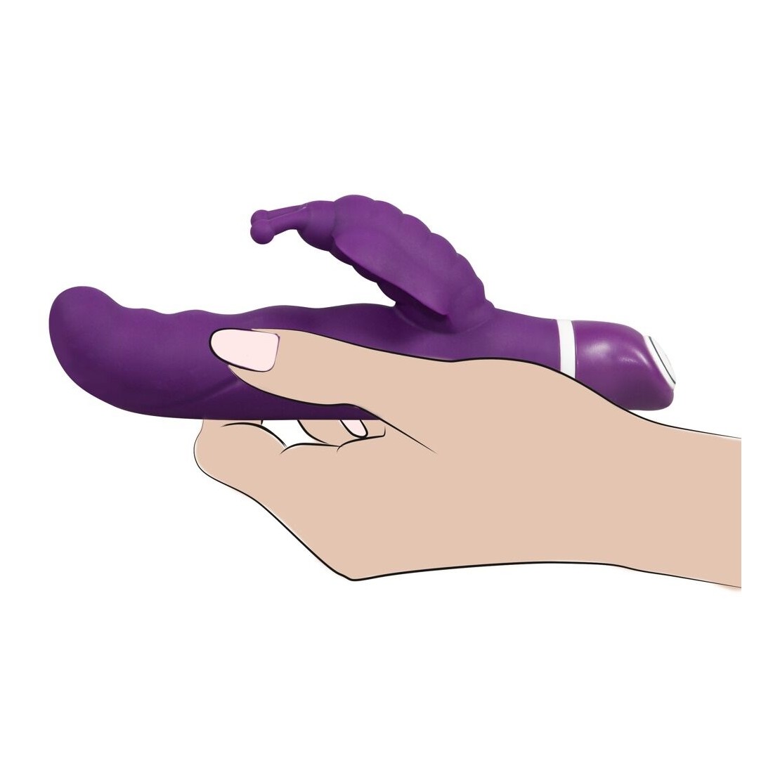 DILDO RABBIT CON FARFALLA IN SILICONE 7...