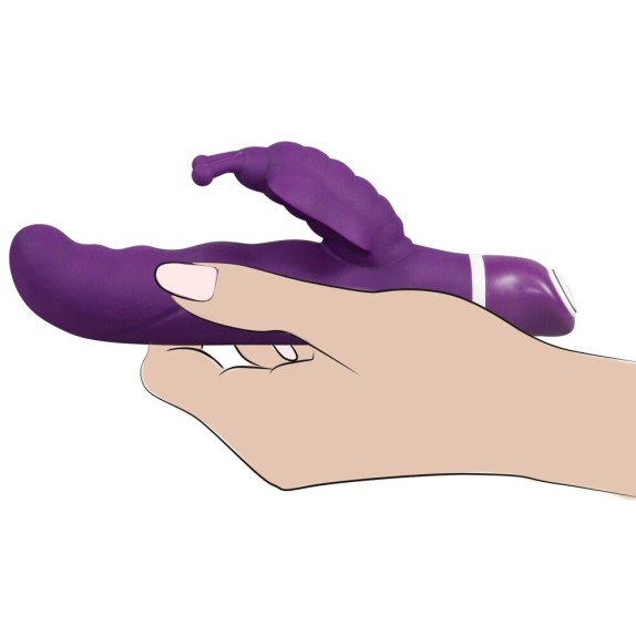 DILDO RABBIT CON FARFALLA IN SILICONE 7 VIBRAZIONI BUTTERFLY