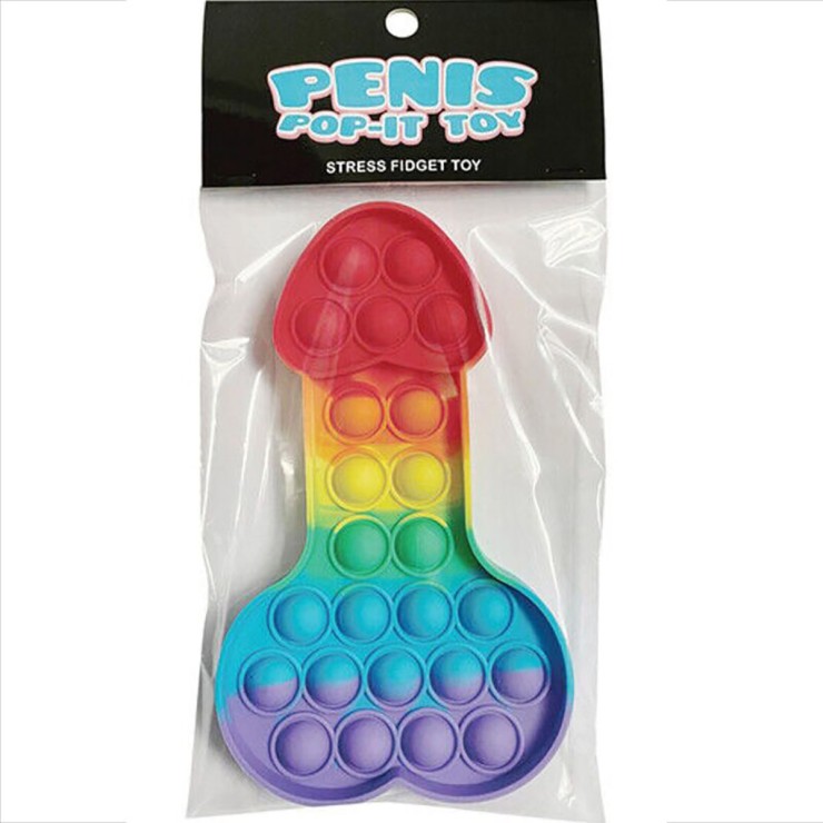 ANTISTRESS SEXY A FORMA DI PENE POP-IT ARCOBALENO LGBT