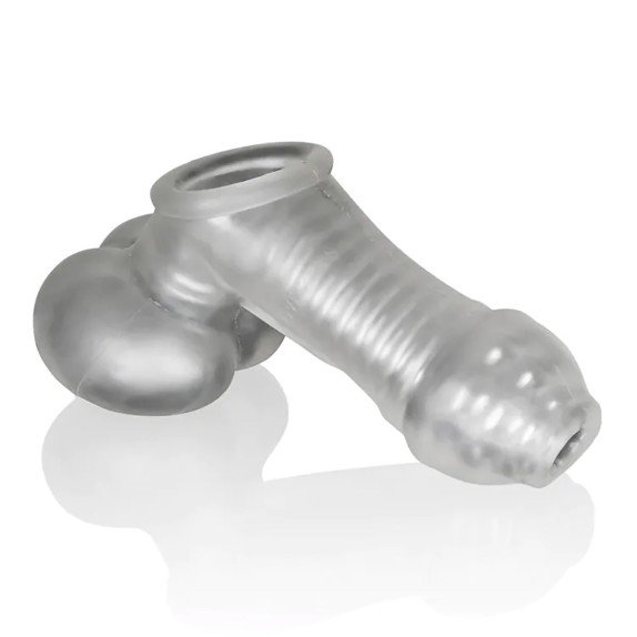 GUAINA APERTA PER PENE CON SACCHETTO PER TESTICOLI IN SILICONE MORBIDO