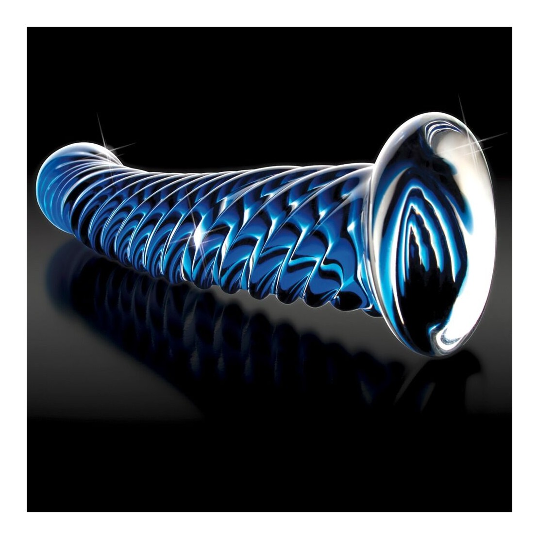 SEX TOY DILDO IN VETRO BLU SEX TOY CON RILIEVI
