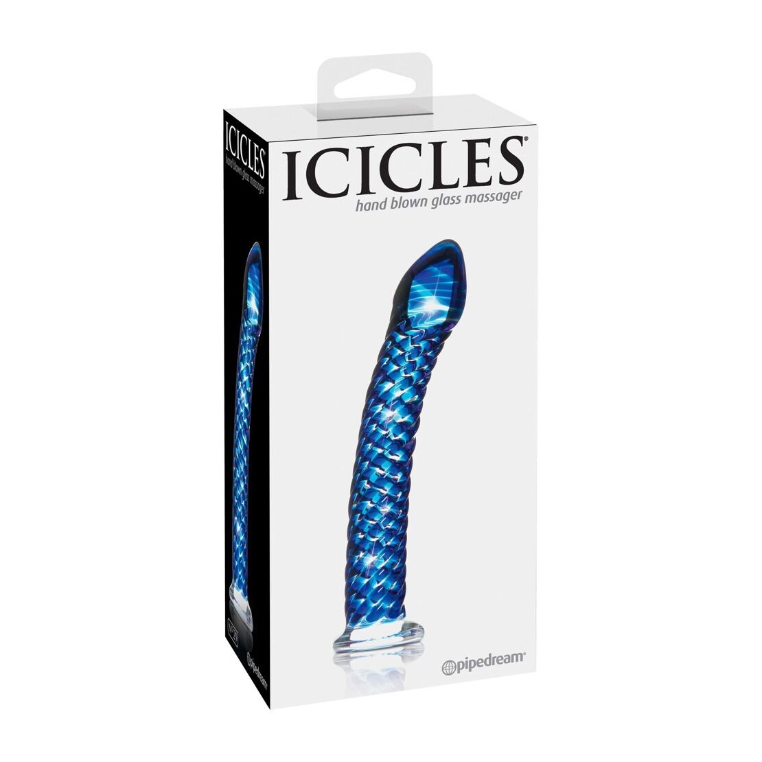 SEX TOY DILDO IN VETRO BLU SEX TOY CON RILIEVI