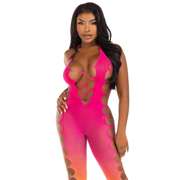 BODYSTOCKING SEXY PER DONNA SENZA PIEDE COLORATO CON FORI LEG AVENUE