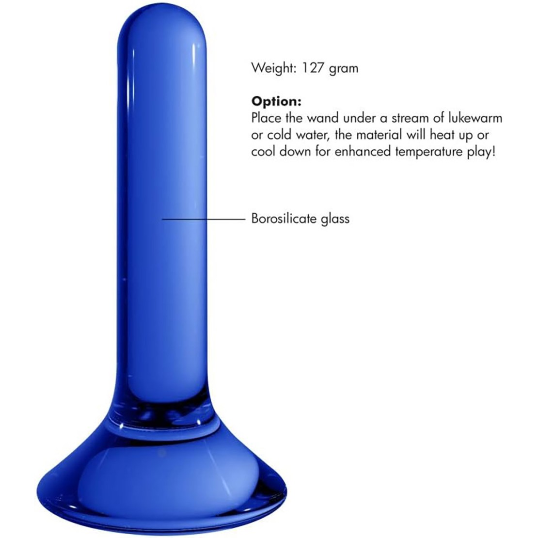 BUTT PLUG IN VETRO LISCIO SEX TOY CM. 11,5