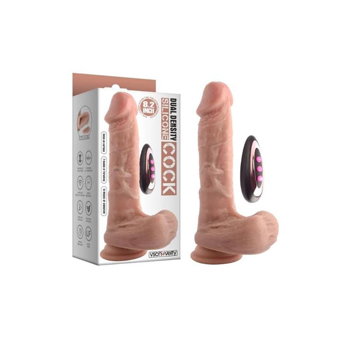 VIBRATORE FALLO REALISTICO 21 CM CON MOVIMENTO...