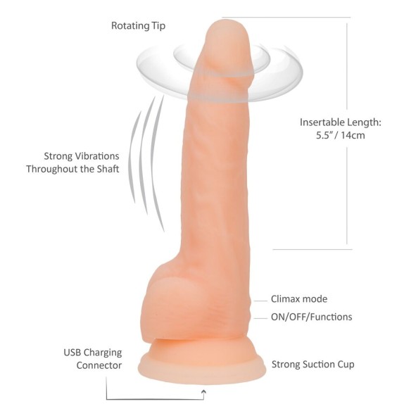 VIBRATORE REALISTICO ROTANTE SEX TOY CM. 20