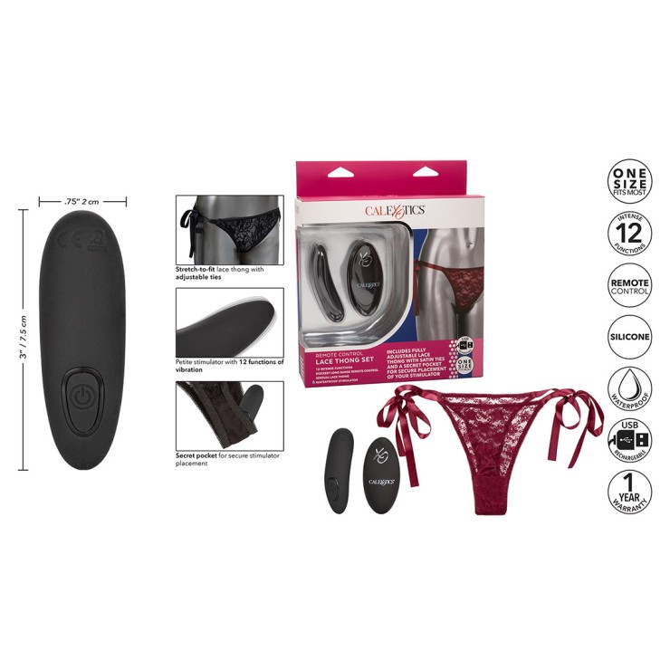 VIBRATORE CLITORIDEO CON TELECOMANDO SEX TOY LACE THONG SET