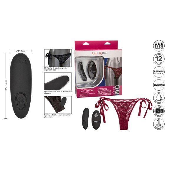VIBRATORE CLITORIDEO CON TELECOMANDO SEX TOY LACE THONG SET