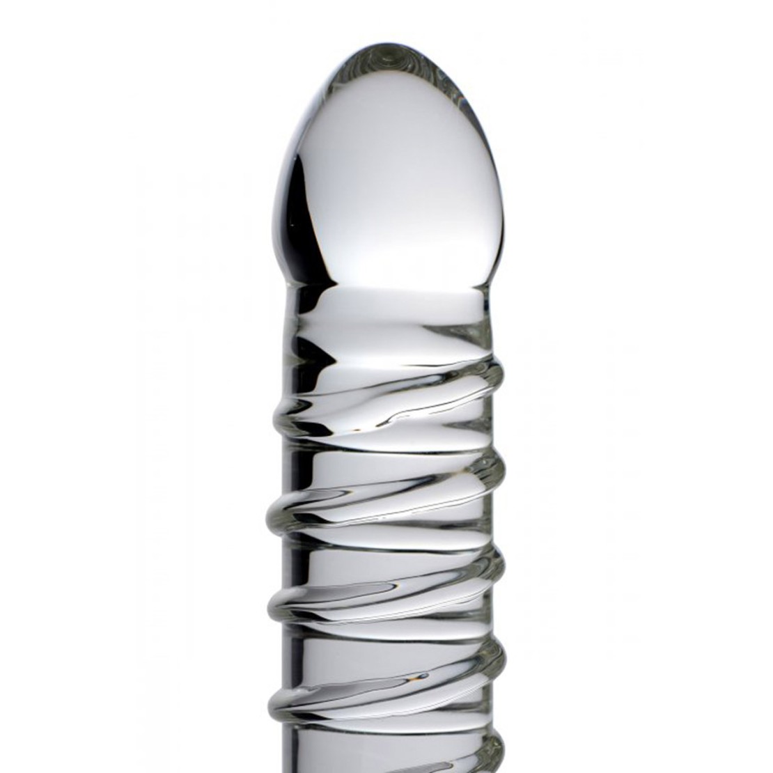 DILDO IN VETRO CON RILIEVI A SPIRALE SEX TOY...