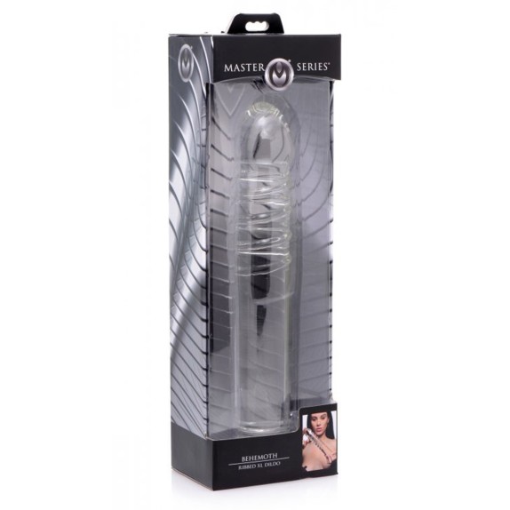 DILDO IN VETRO CON RILIEVI A SPIRALE SEX TOY PER FISTING MASTER SERIES