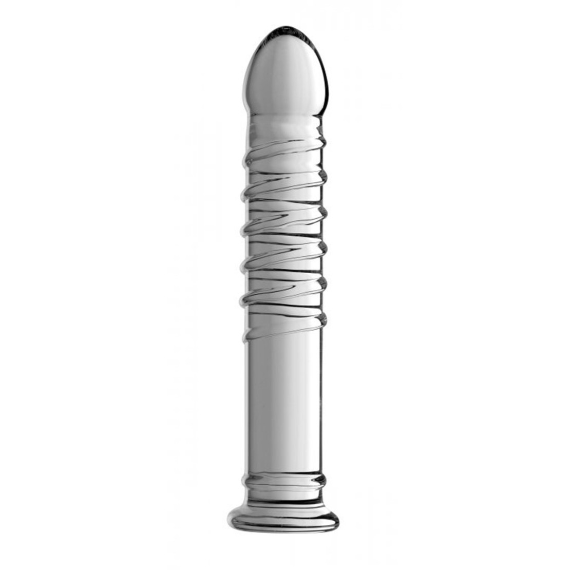DILDO IN VETRO CON RILIEVI A SPIRALE SEX TOY...