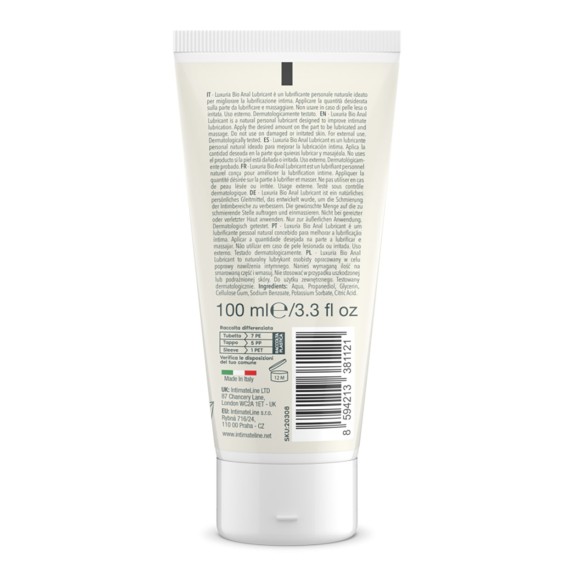 LUBRIFICANTE INTIMO ANALE BIOLOGICO IDRATANTE FORMATO 50 ML O 100 ML LUXURIA BIO ANAL