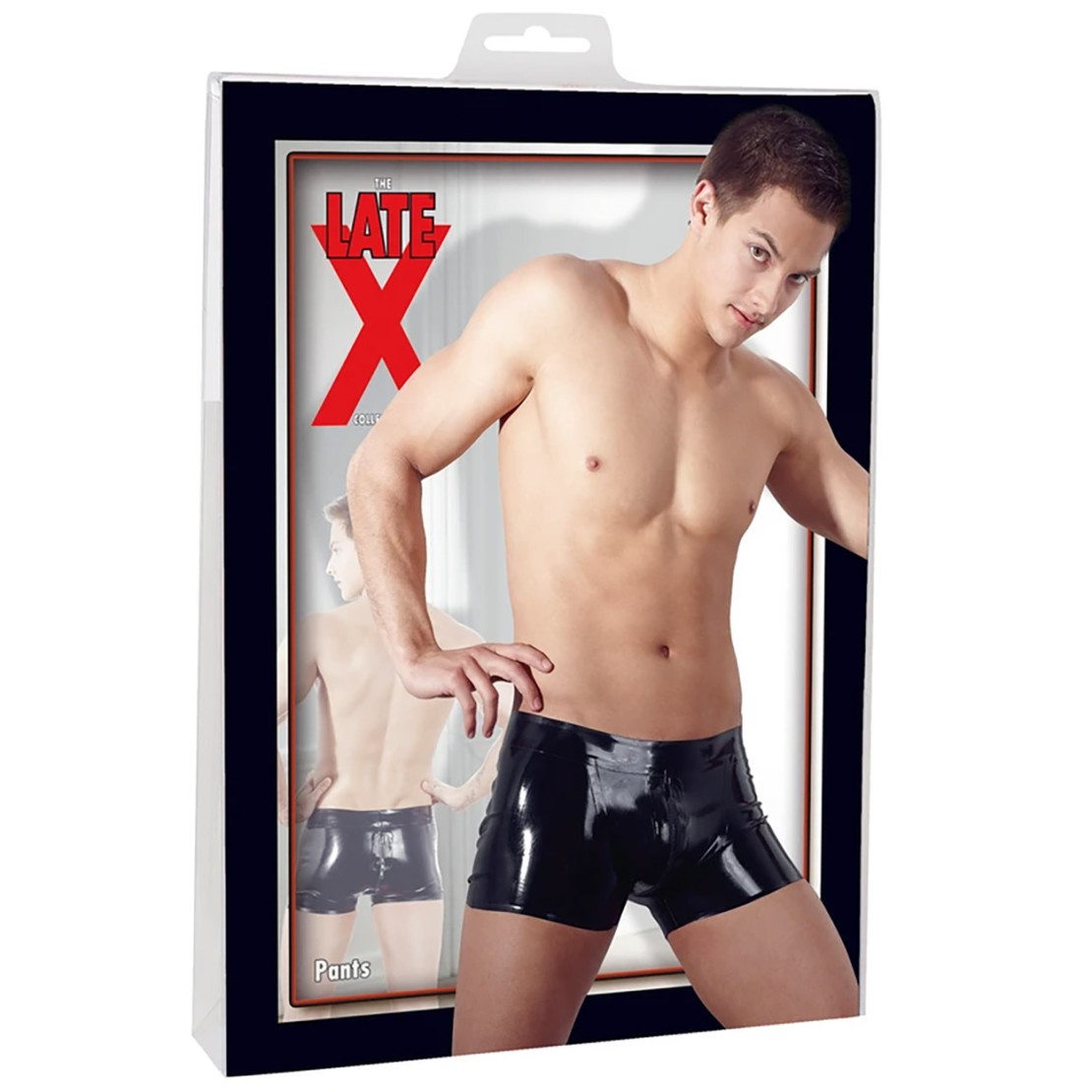 PANTALONCINO IN LATEX PER UOMO CON CERNIERA