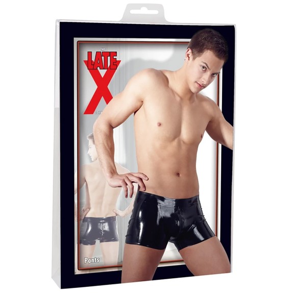 PANTALONCINO SEXY IN LATEX PER UOMO CON CERNIERA