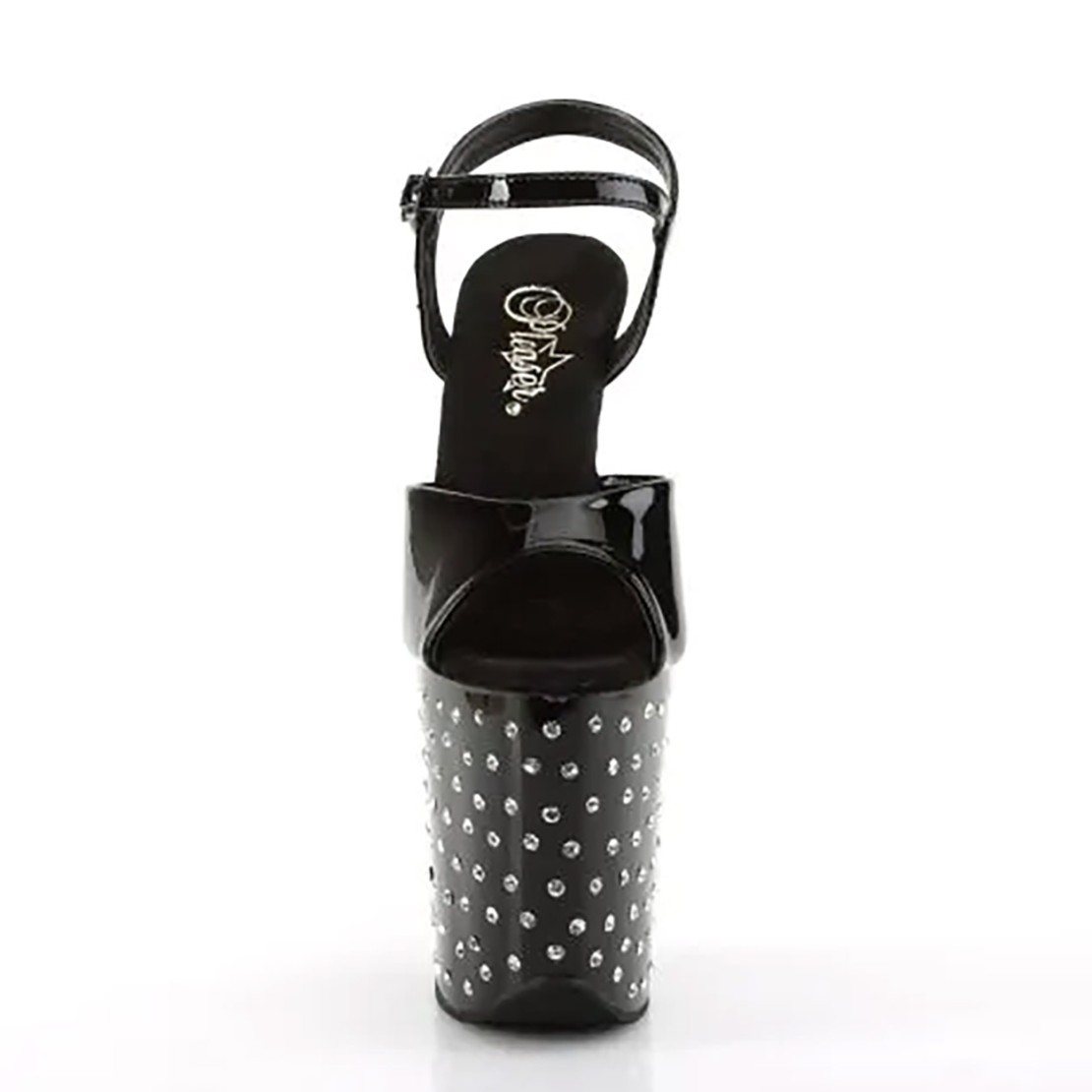 SANDALI TACCO 20 CM CON CINTURINO E STRASS