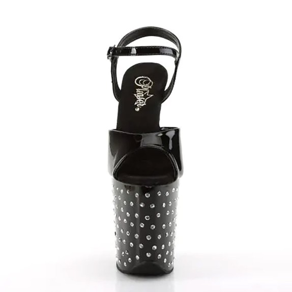 SANDALI TACCO 20 CM CON CINTURINO E STRASS