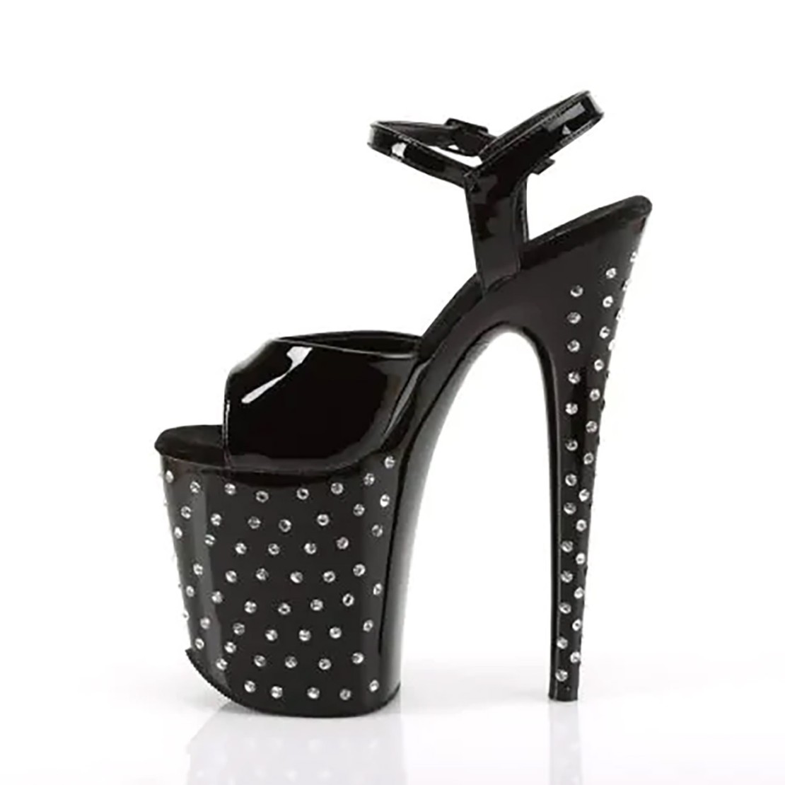 SANDALI TACCO 20 CM CON CINTURINO E STRASS