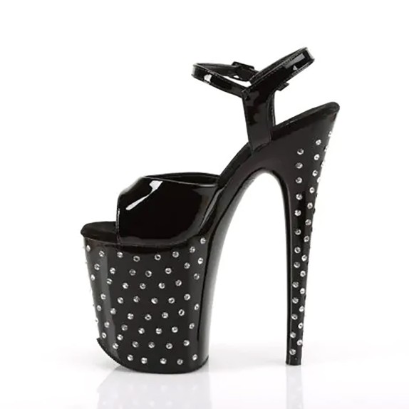 SANDALI TACCO 20 CM CON CINTURINO E STRASS