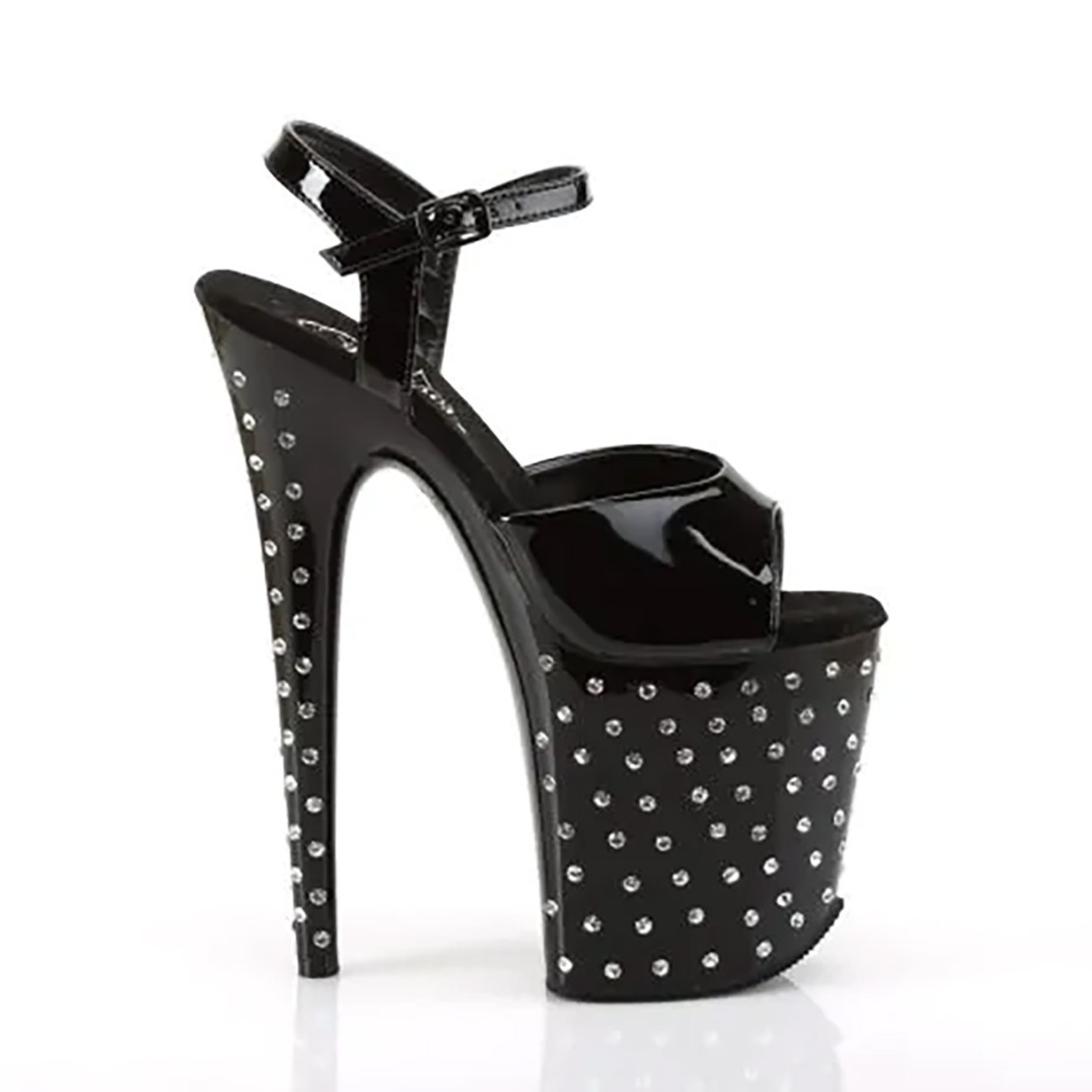 SANDALI TACCO 20 CM CON CINTURINO E STRASS