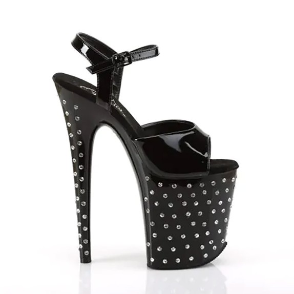 SANDALI TACCO 20 CM CON CINTURINO E STRASS
